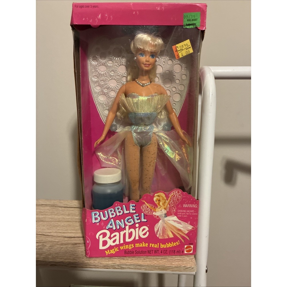 Vintage 1994 Barbie Bubble Angel Bubble Solution Mattel Doll #12443 New Sealed